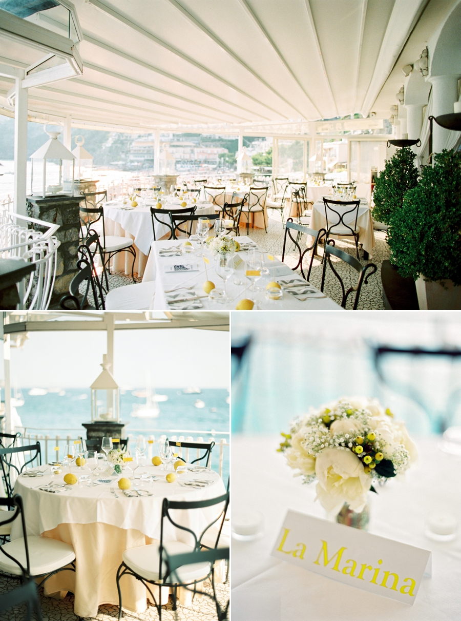 yellow and white themed wedding in Italy