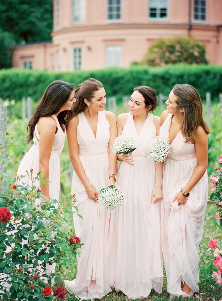 Blush bridesmaids dress