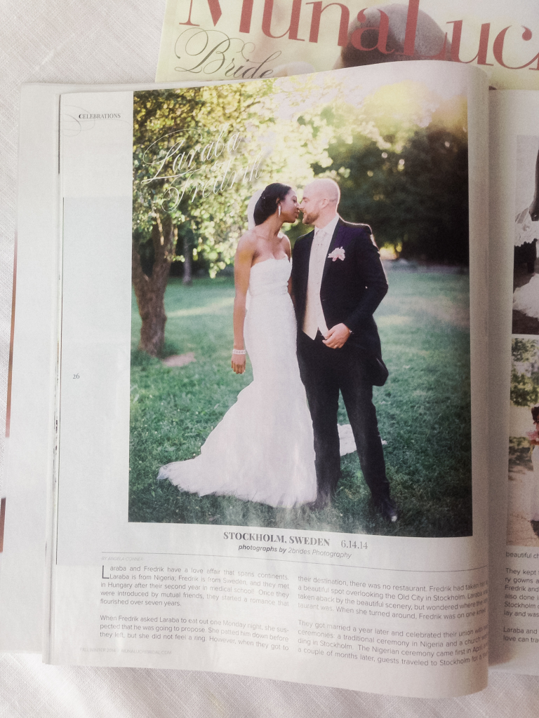 Wedding printed in MunaLuchi Bride Magazine