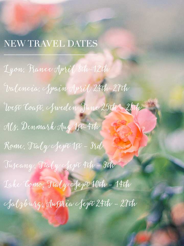 New dates added Travel Bug
