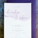 Purple Watercolour wedding invitations