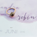 vintage wedding ring in gold and purple