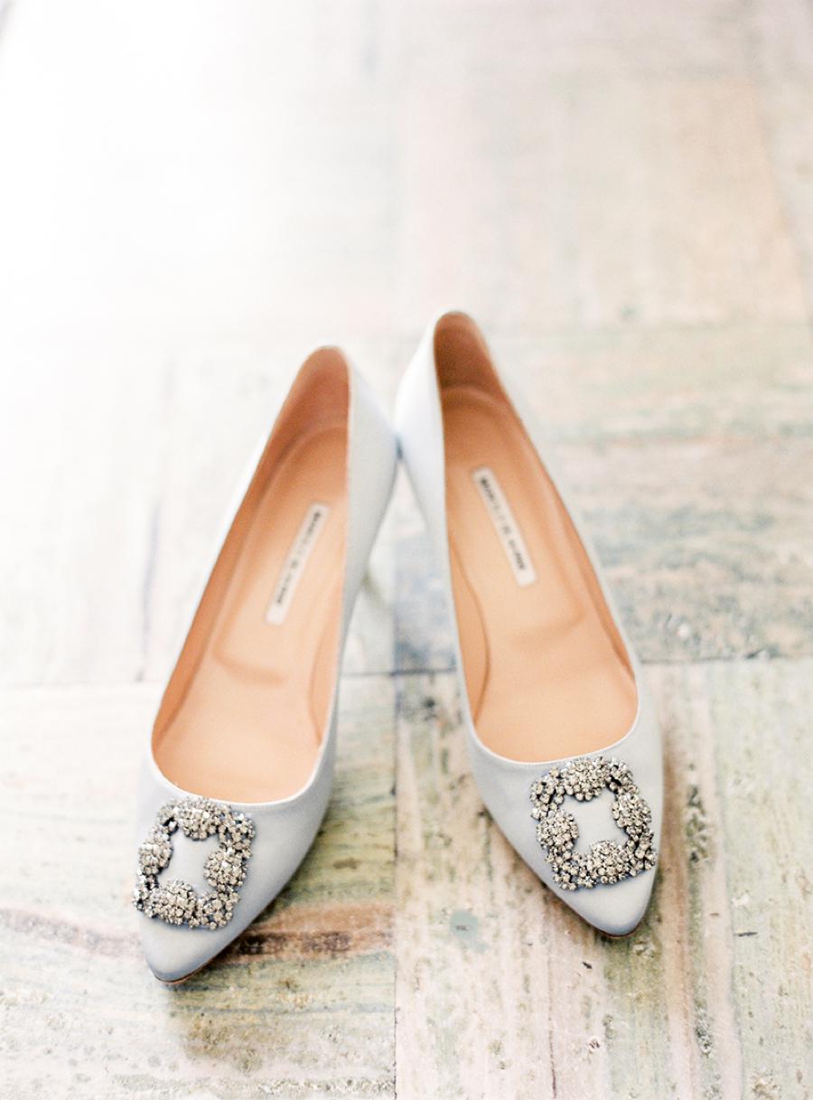 Light gray Manolo Bridal shoes