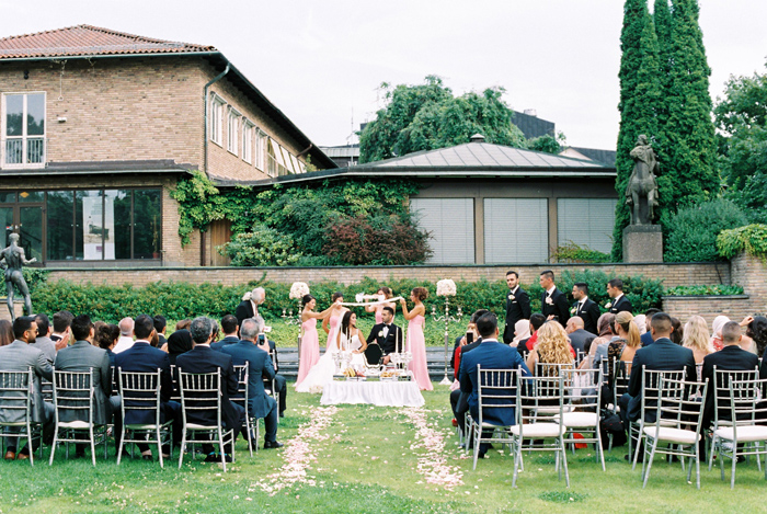 Outdoors wedding ceremony