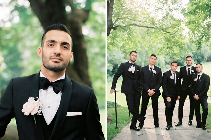 Portrait of groom and the groomsmen Marabou Parken