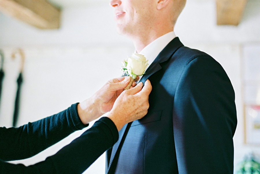 Boutonniere on the groom