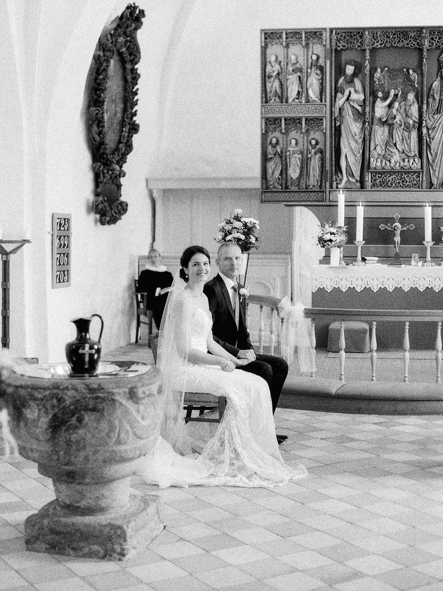 wedding ceremony black and white photograph Denmark