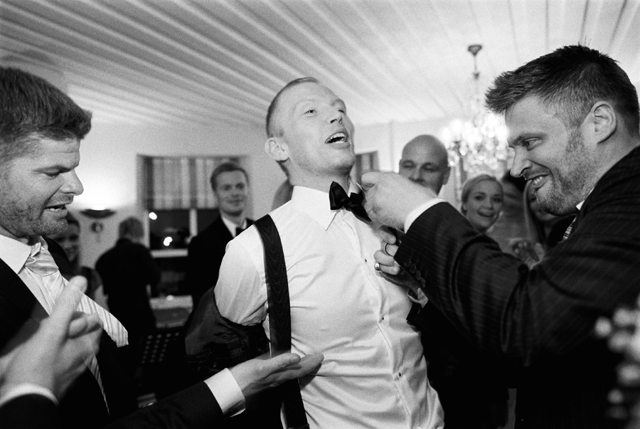 Wedding party and dance black and white film photograph