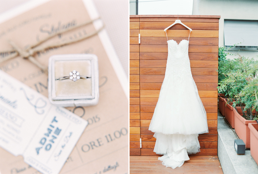 Lake Como Wedding bridal gown and Mrs Ring Box