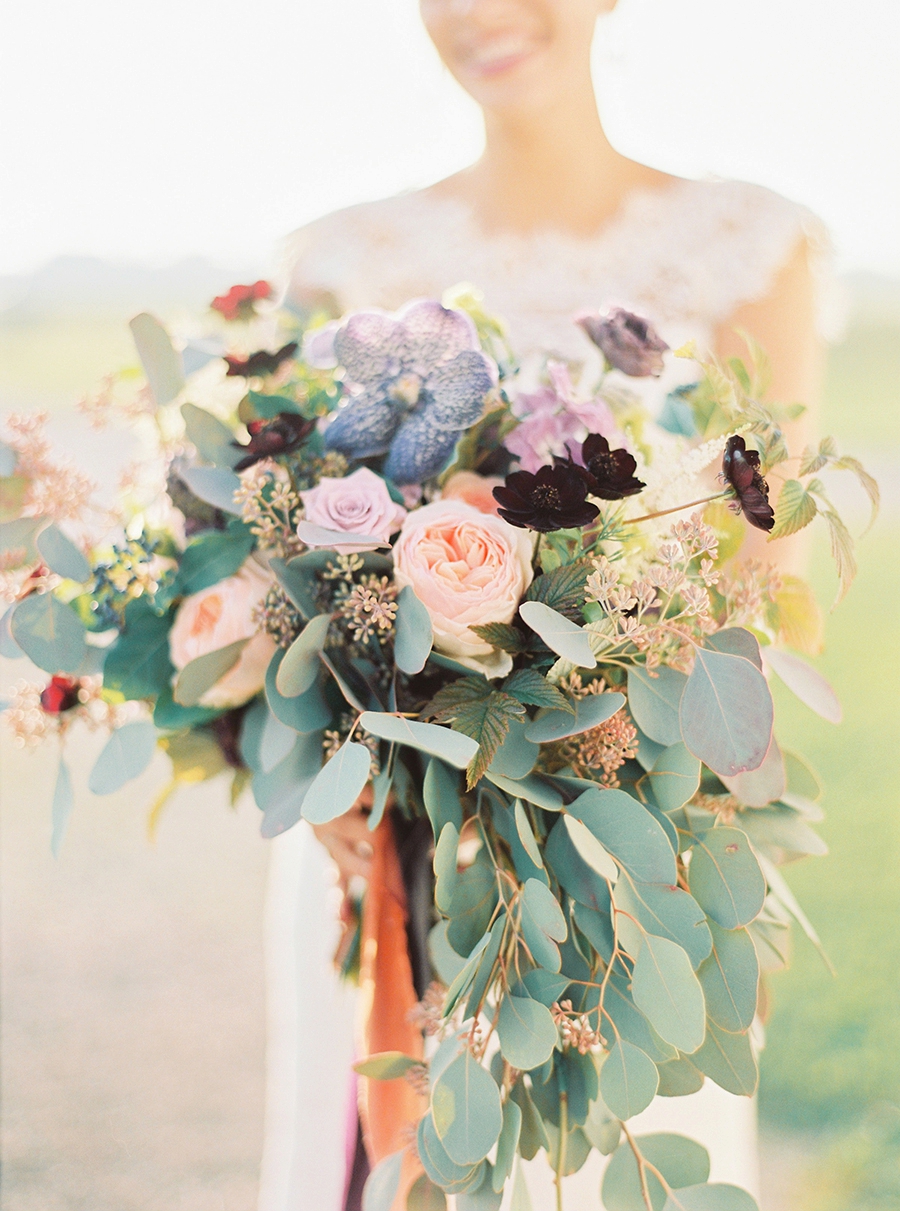 Autumn Plum & Blush Wedding Bouquet