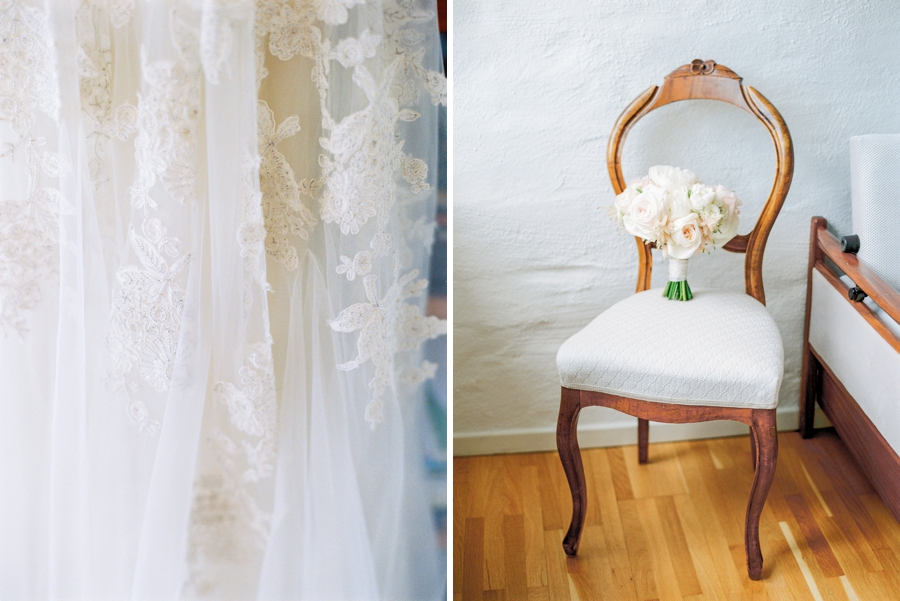 lace bridal veil from destination wedding Stockholm Sweden