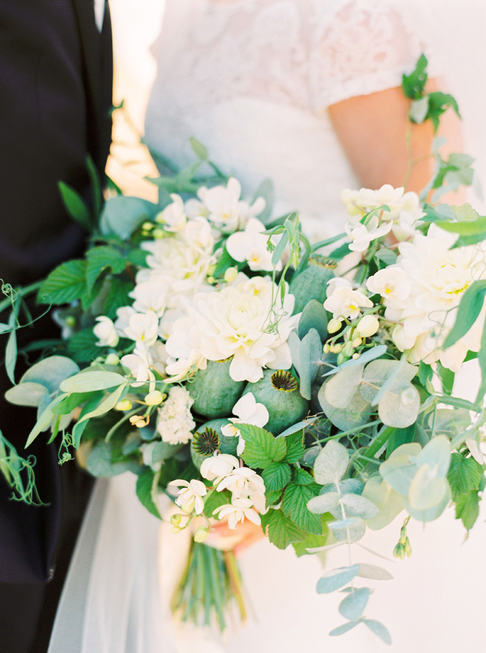 Wedding bouquet in white