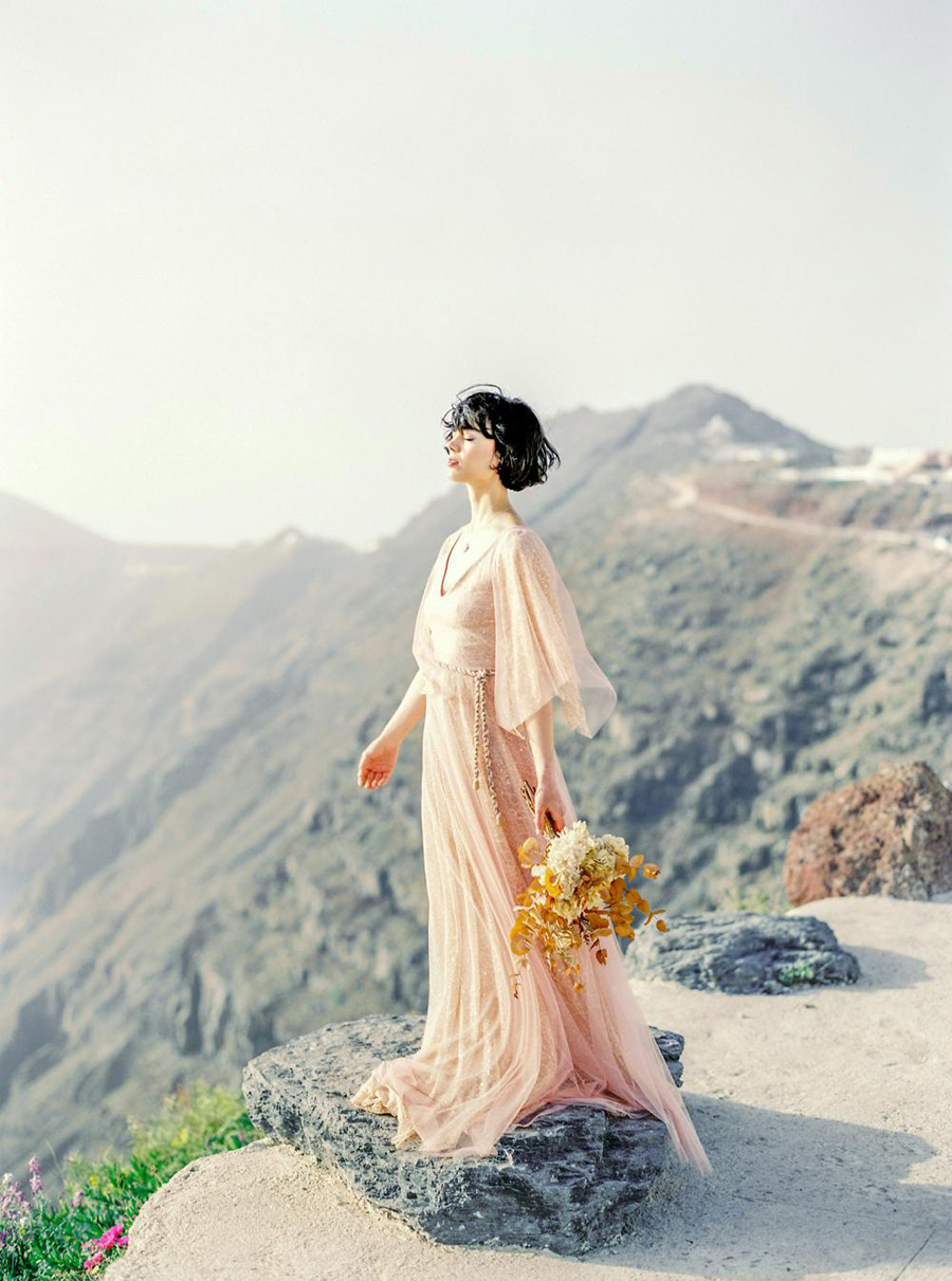 Pink Lace Wedding Dress