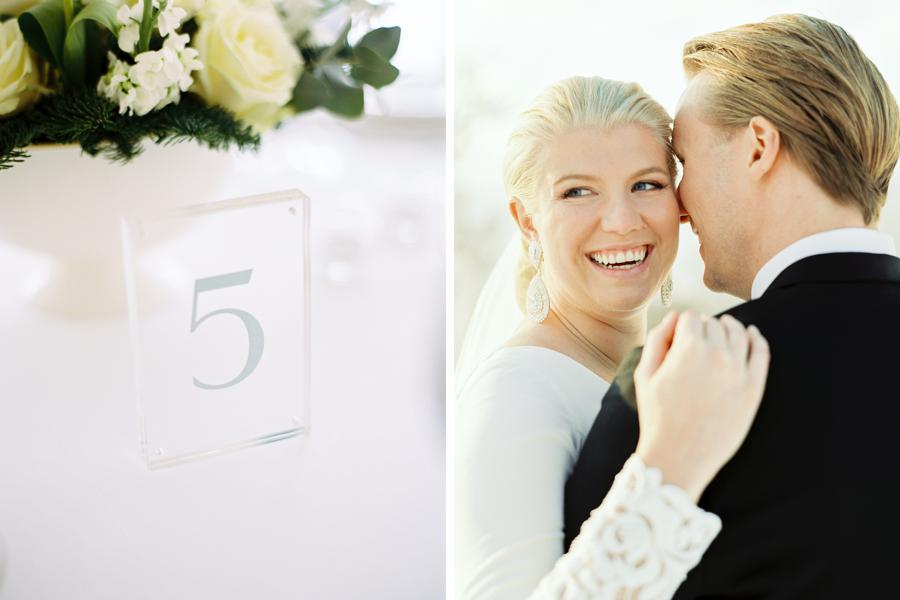 Bride and groom sunny winter wedding in Stockholm photographed by 2 Brides Photography.