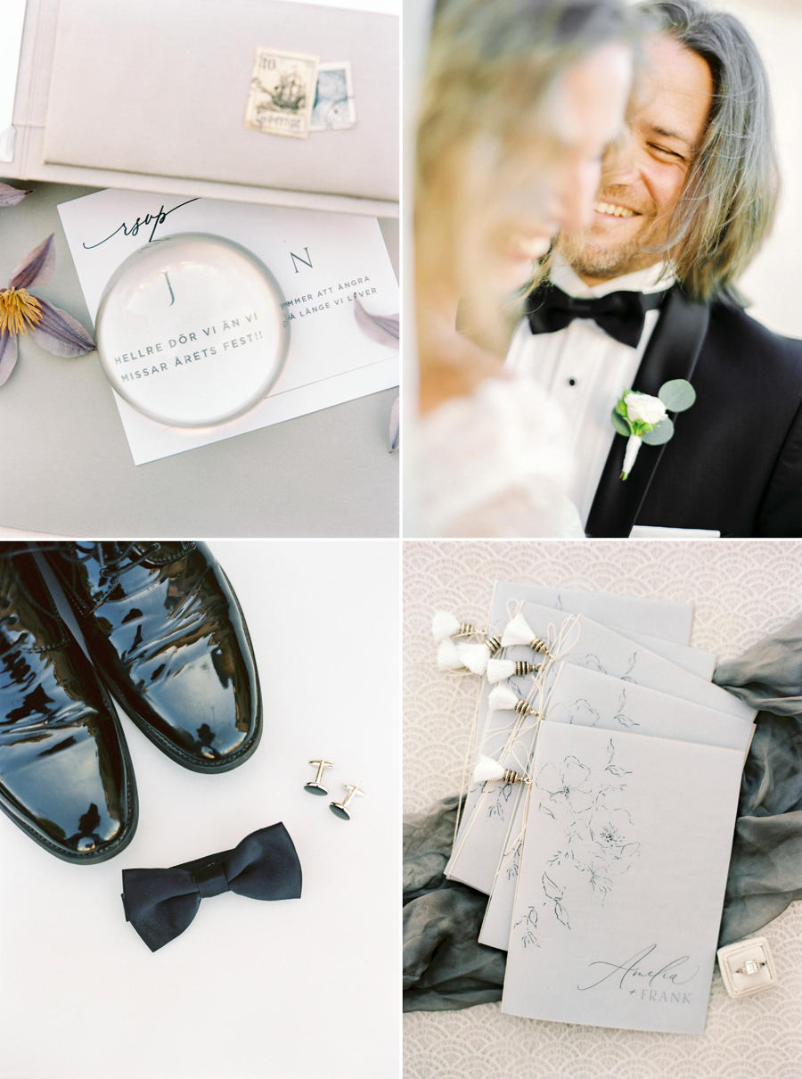 Grey and lavender wedding invites