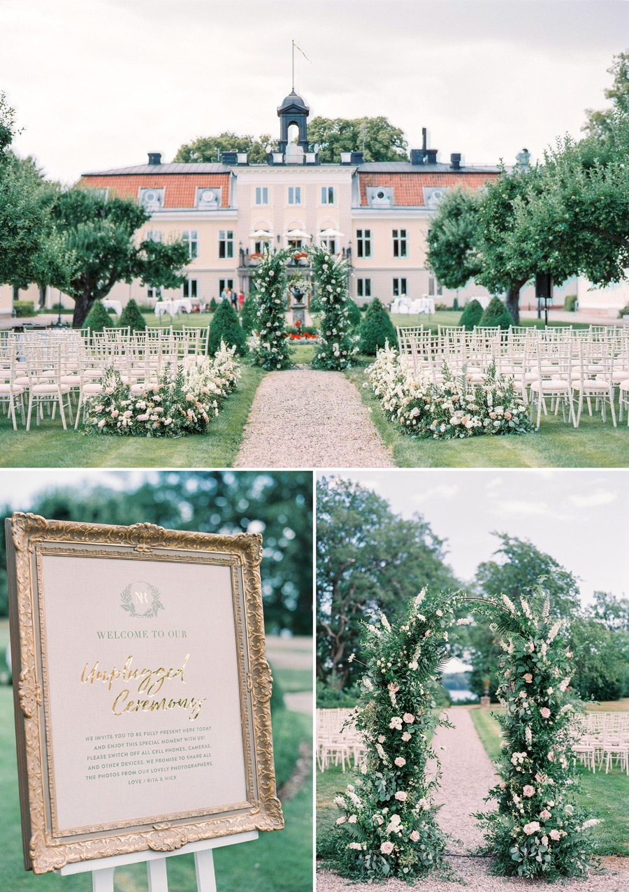 Outdoor wedding ceremony decor Stockholm