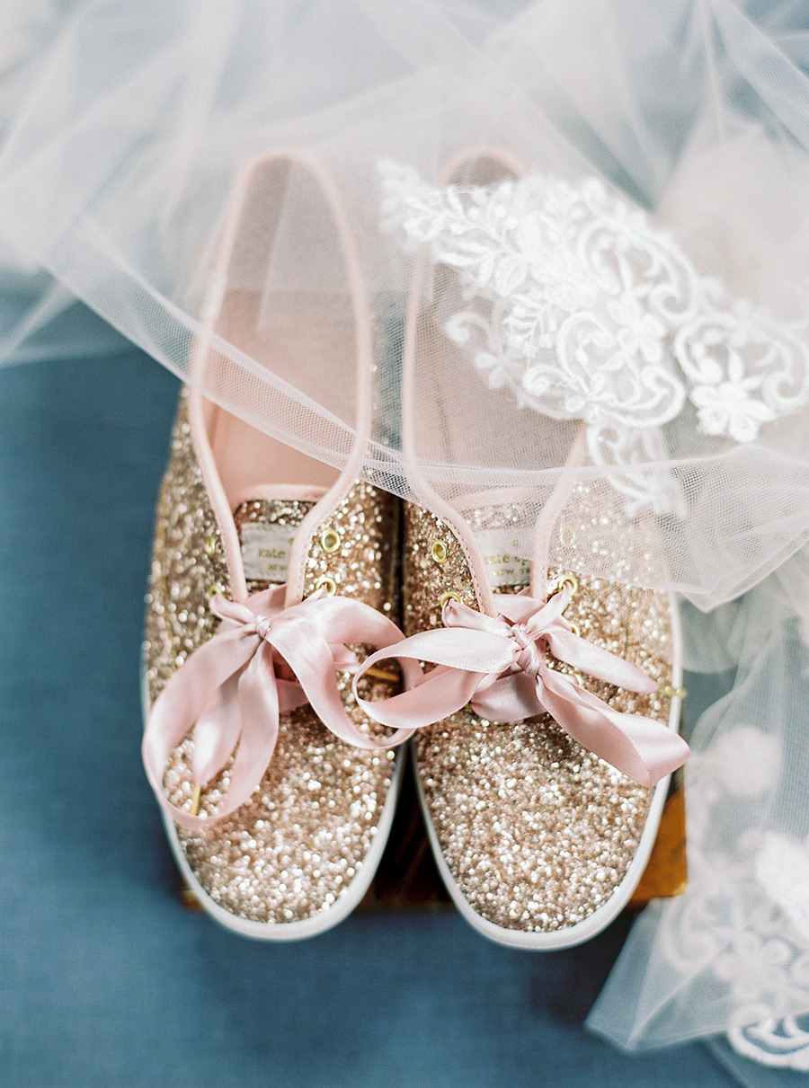 rose gold glitter sneakers for wedding