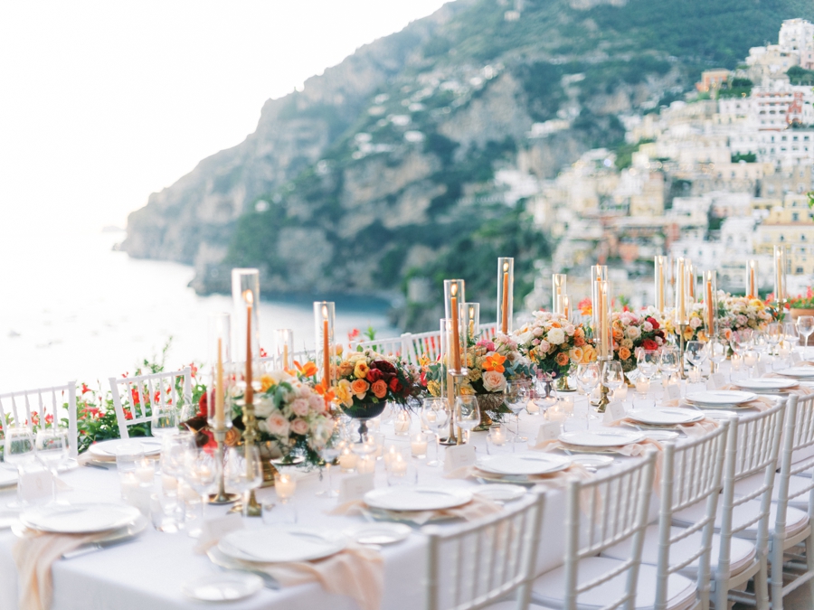 Real Amalfi wedding reception at Hotel Marincanto view over Positano