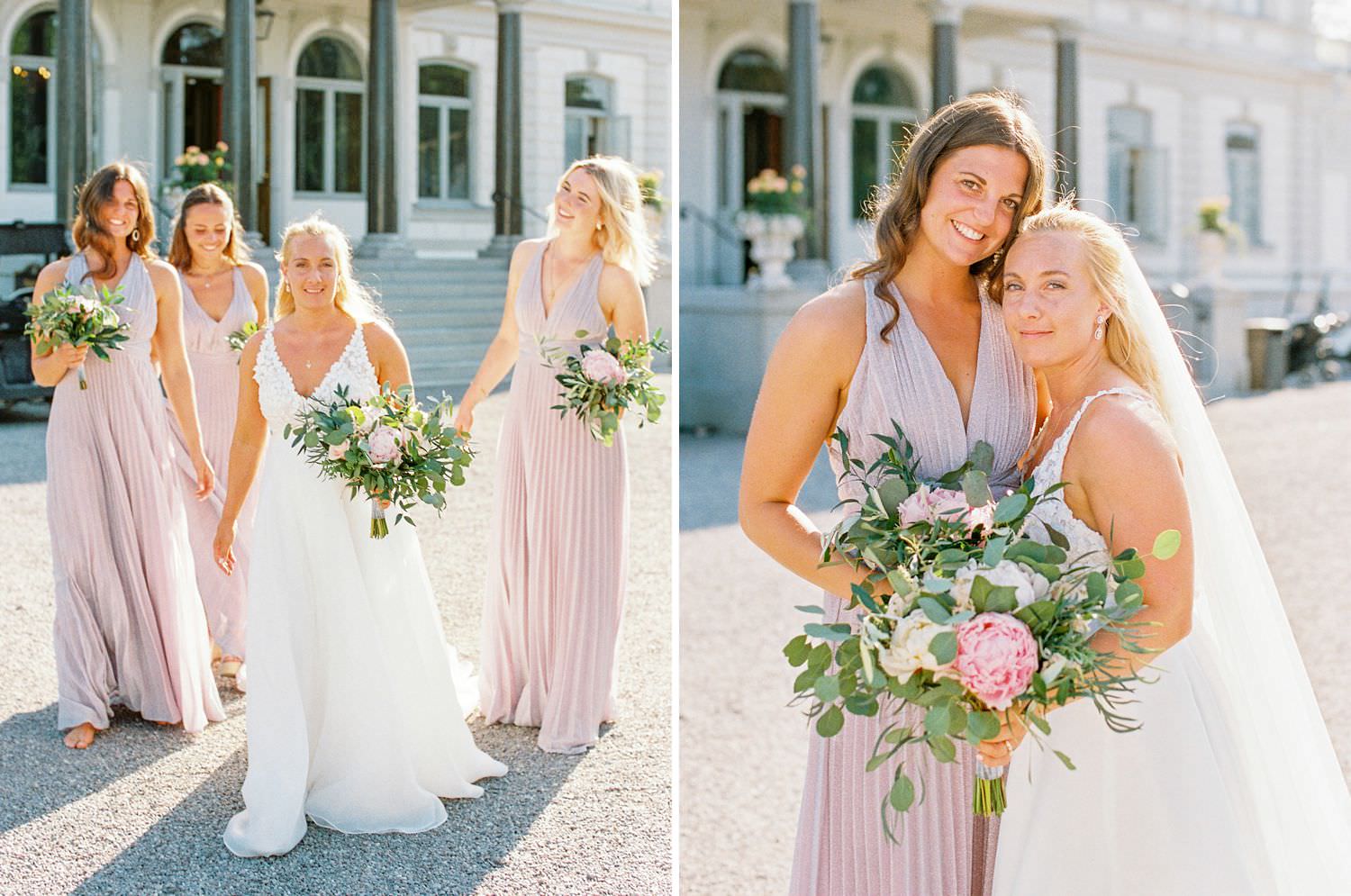 Pastel lilac bridal dresses