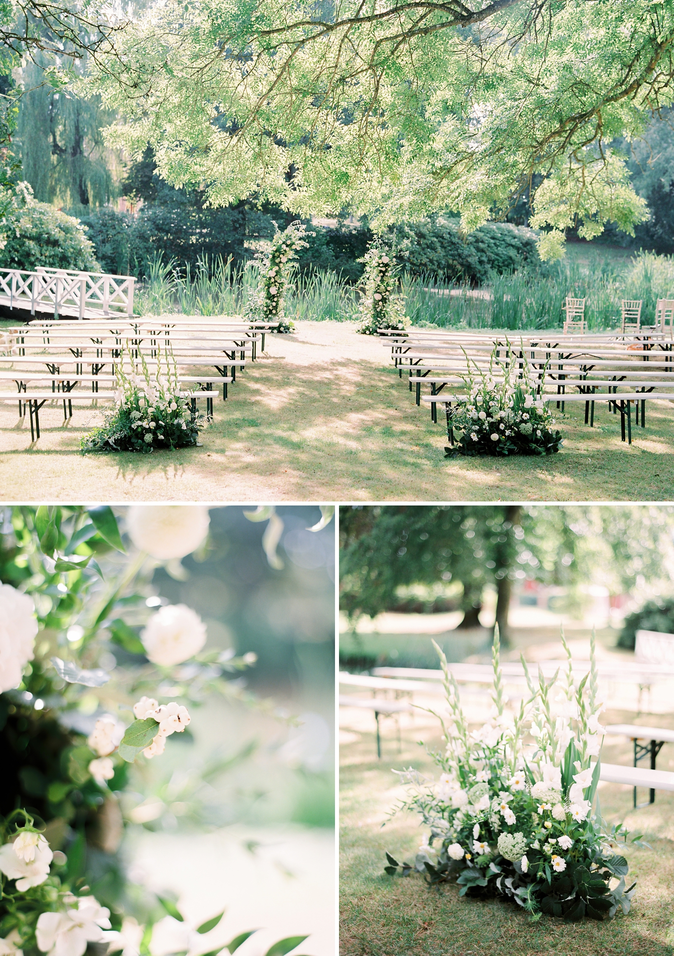 Jordberga Skåne Bröllop i trädgården. Bild på bröllopsdekor och blommor.